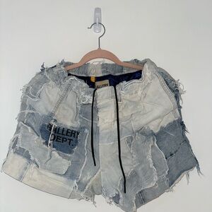 Gallery Dept Blue and White Denim Shorts